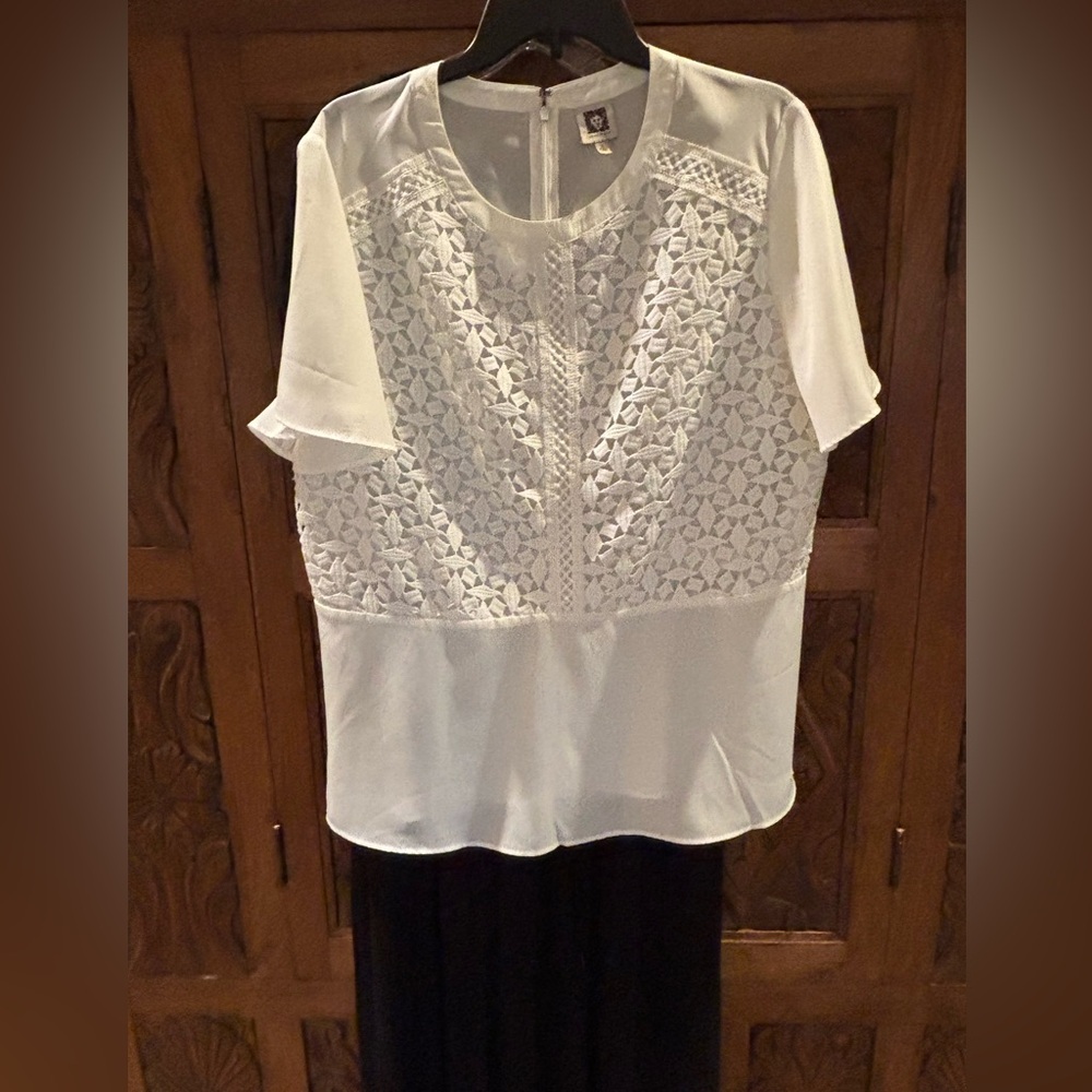 Anne Klein White Lace Blouse